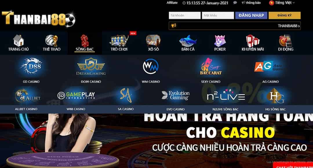 Thanbai88 - đa dạng các sảnh game hấp dẫn đang cho mọi game thủ