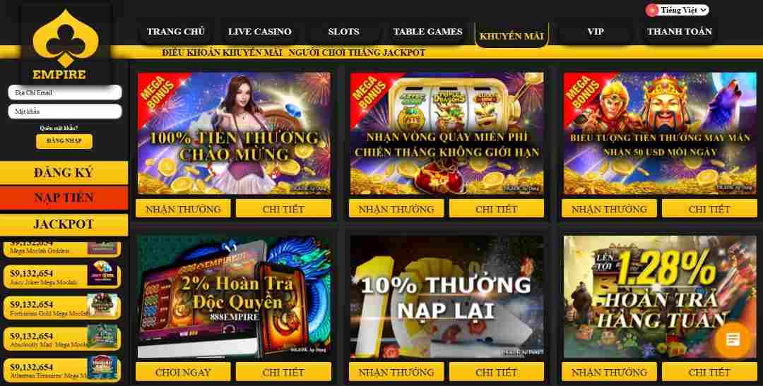 Đánh giá trải nghiệm tuyệt vời tại Empire Casino